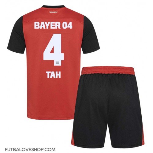 Dres Bayer Leverkusen Jonathan Tah #4 Domáci pre deti 2024-25 Krátky Rukáv (+ trenírky)